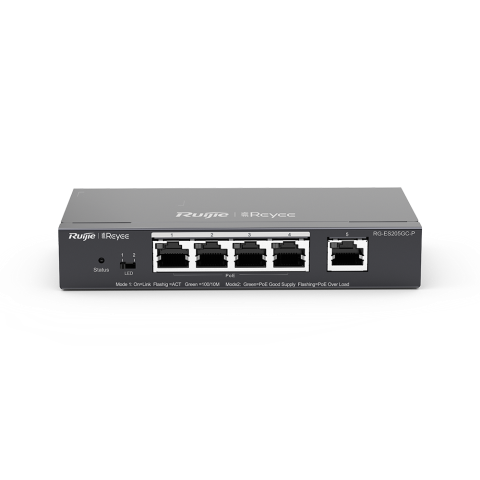 5 Ports Gigabit Smart POE Switch 5 Gigabit RJ45 Ports Avec 5 Ports POE Manageable RG-ES205GC-P