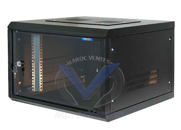 ARMOIRE INFORMATIQUE 20U 600X600 AVEC ETAGERE ET 2 VENTILOS LIN-20U/600X600