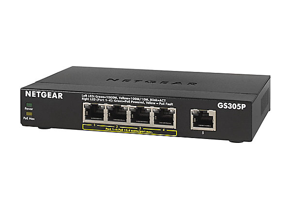 Switch 100PES  5 Ports 10/100/1000 RJ45 dont 4 ports POE GS305P