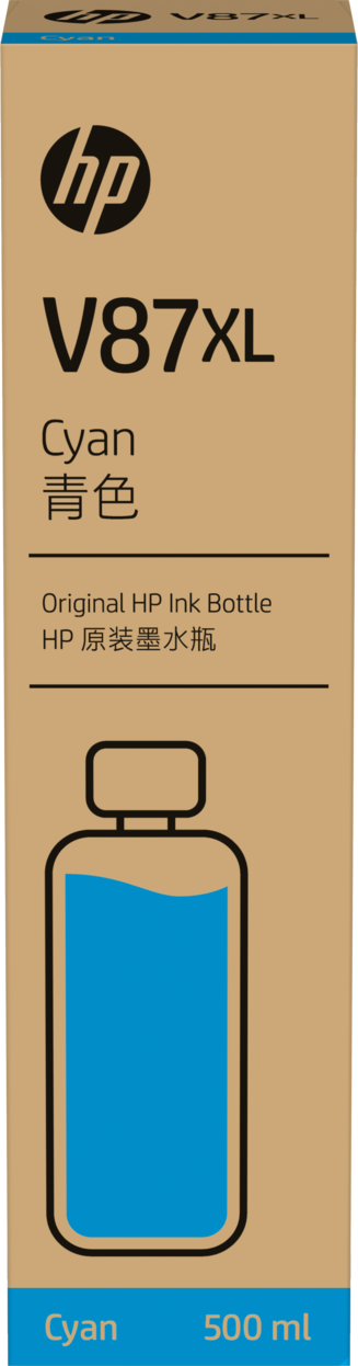 Cartouche D'encre Cyan HP V87XL 500 ml en Bouteille pour T858 T908 7FN95A