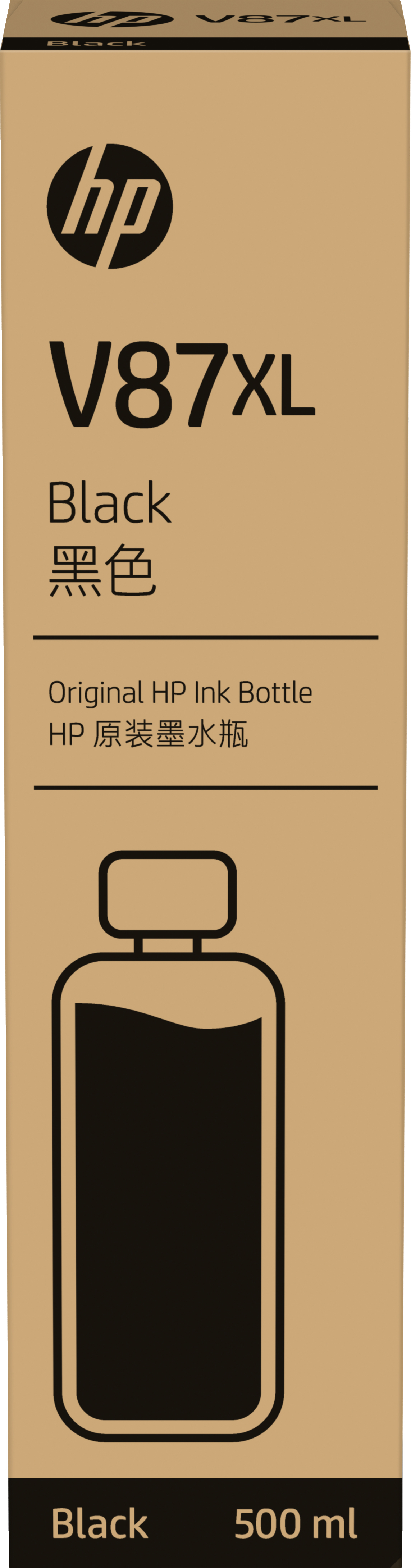 Cartouche d'encre Noire HP V87XL 500 ml en Bouteille pour T858 T908 7FN98A