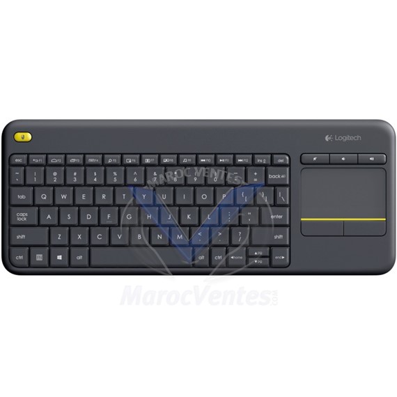Clavier sans fil avec pavé tactile intégré Wireless Touch Keyboard K400 Plus Noir (AZERTY, Français) 920-007129