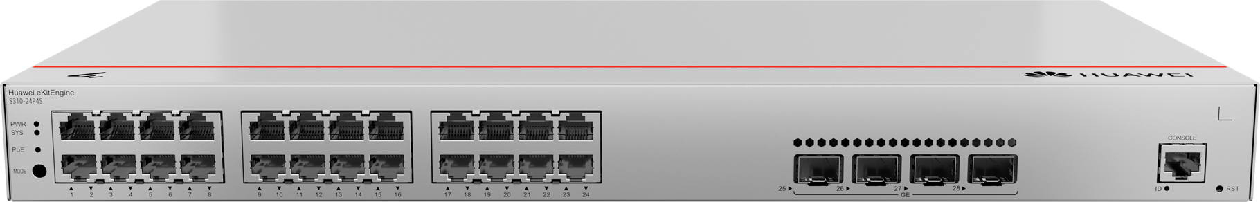 Switch Huawei eKitEngine S310-24P4S (24*10/100/1000BASE-T ports, 4*GE SFP ports, PoE+, AC power) 98012201