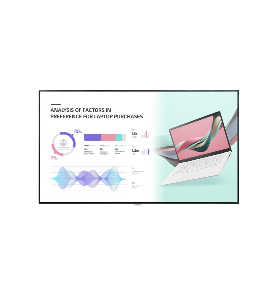 AFFICHAGE DYNAMIQUE 98" UHD 4K IPS 500cd/m2  24/7 98UH5J-H