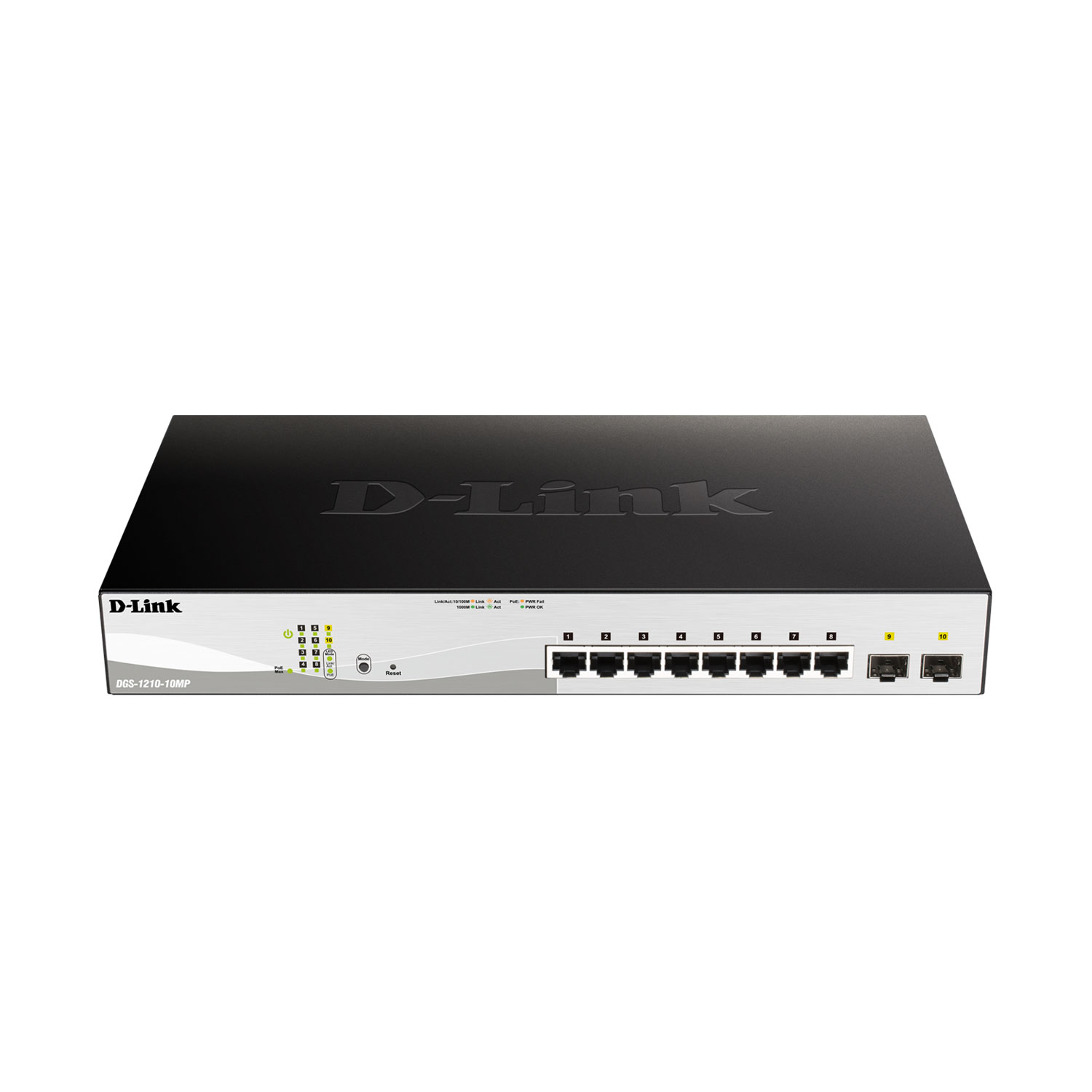 Switch manageable 8 ports Gigabit PoE + avec 2 ports Combo SFP DGS-1210-10MP