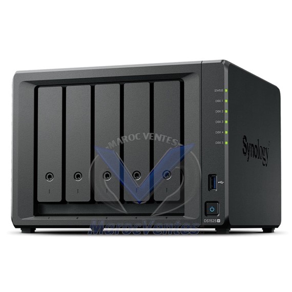 SYNOLOGY SERVEUR NAS DESKTOP 05 BAIES 8 GB RAM 0 DISKLESS DS1525+
