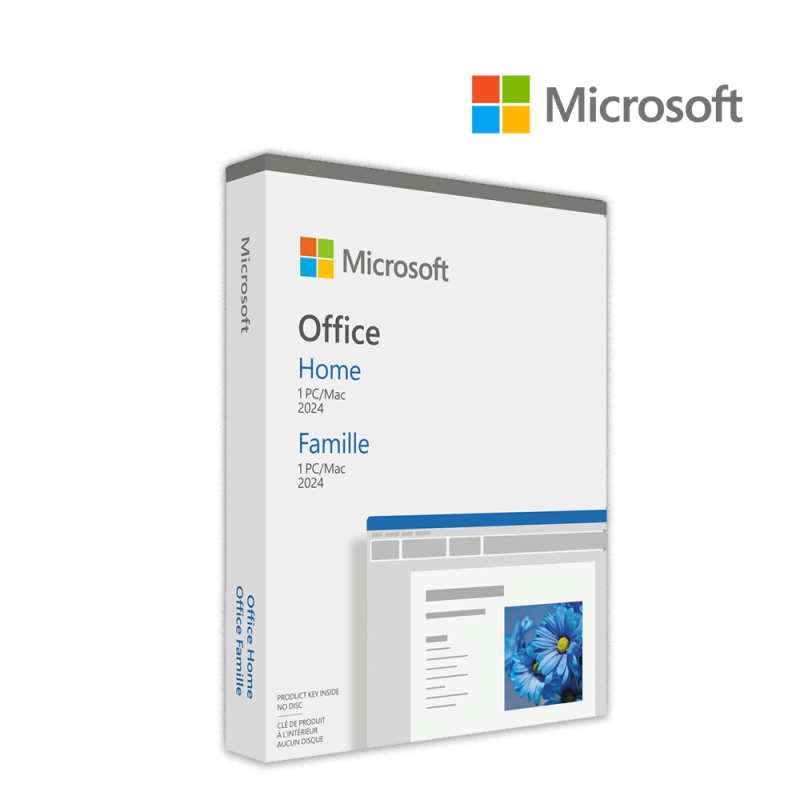 Office Home 2024 French Africa Only Medialess pour 1 PC ou Mac 2024 EP2-06843