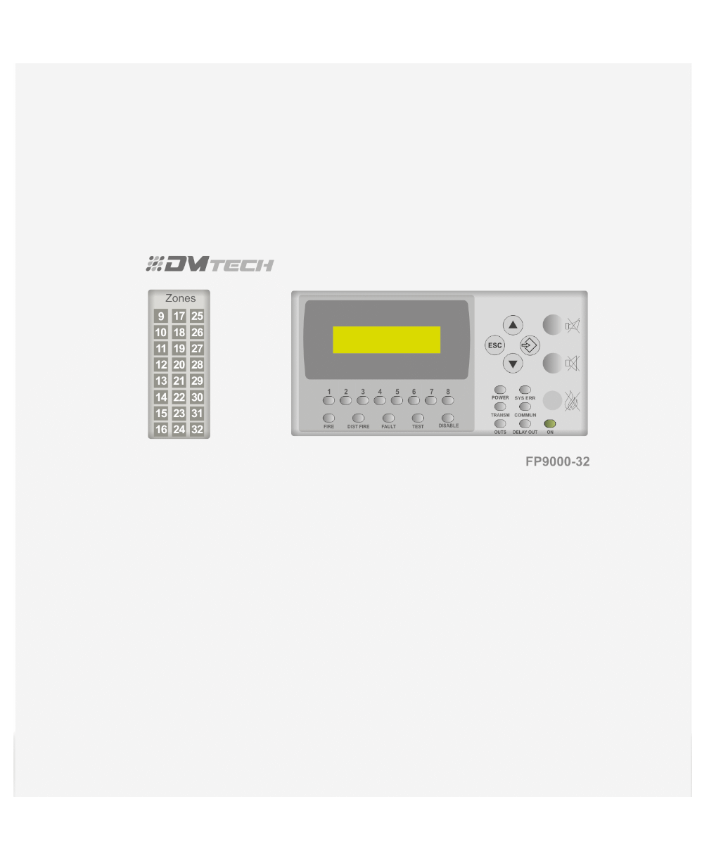 Centrale Alarme Incendie Conventionnel Avec Afficheur 32 zones FP9000-32