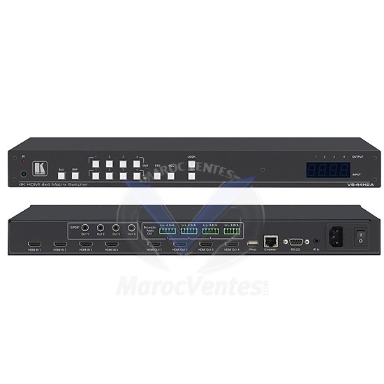 GRILLE DE COMMUTATION HDMI 4X4 4K HDR HDCP 2.2 AVEC DÉ–EMBEDDEUR AUDIO VS-44H2A