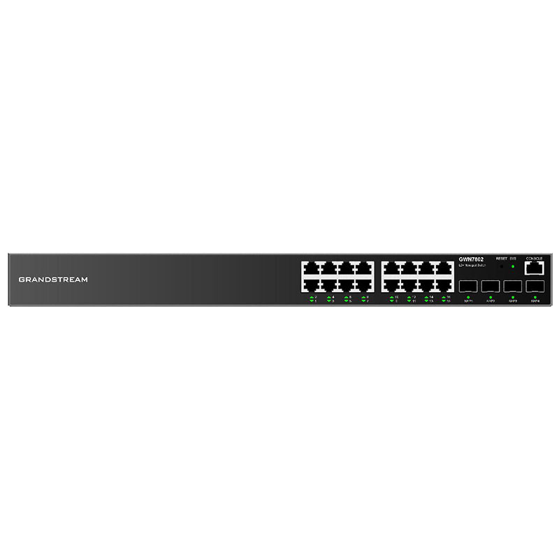 Switch Réseau Administré Niveau 2+ 16 Ports Ethernet Gigabit 4 Ports SFP Gigabit Non PoE GWN7802