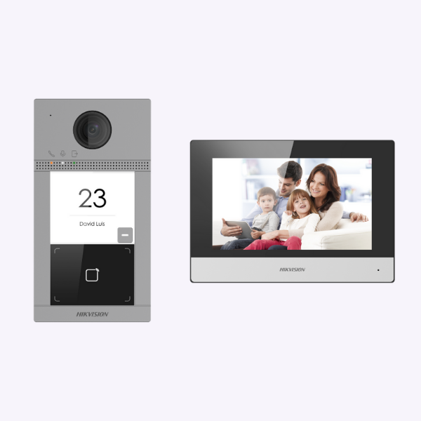 KIT VIDEOPHONE HIKVISION IP ECRAN TACTILE 7" HIK-KIS604-P(B)