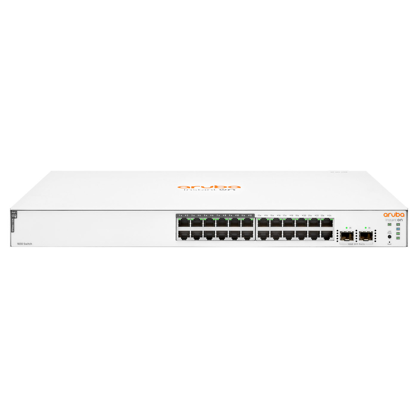 Commutateur Aruba Instant On 1830 24G (10/100/1000) 24 Ports PoE+ + 2 SFP195W Géré L2 JL813A
