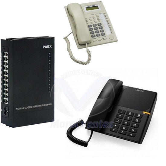 Autocommutateur 3 Lignes RTC + Key Téléphone + Alcatel T26 Pack Panafone MK308