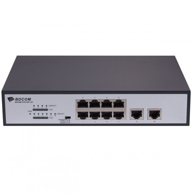Switch 8 ports 4 port PoE+ 100M et 2 ports liaison montante 100 Mbps non géré S1010‐8P