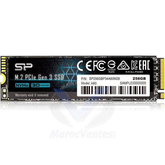 APACER Disque dur interne SSD 256 M.2 NVME SILICON POWER SP256GBP34A60M28 SP256GBP34A60M28