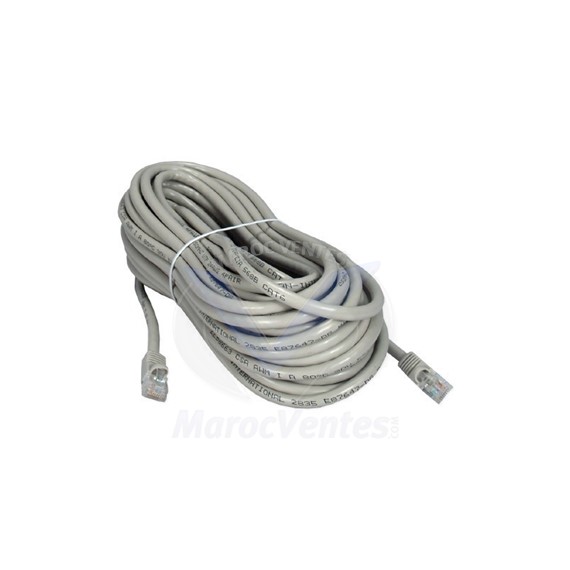 CÂBLE RESEAU UTP CAT6 PATCH CORD AVEC CONNECTEURS RJ45 MALE/MALE 20m UTP-Cat6-patch