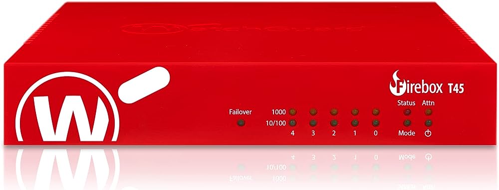 Firebox T45 - Dispositif de Sécurité - avec 1 an de suite de Security de Base - 5 ports - GigE WGT45031