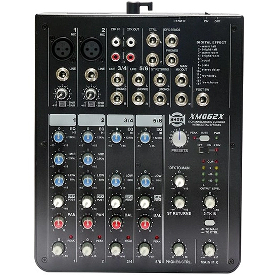 Table De Mixage SHOW 2 Canaux D'entrée Micro 2 Canaux D'entrée Stéréo XMG62X