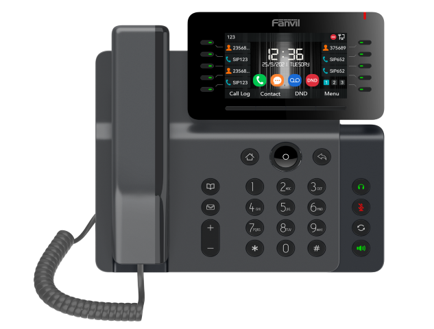 Téléphone IP Haut d'entreprise écran Couleur de 4,3 pouces,  20 Lignes SIP, Bluetooth et WiFi Intégré 10 touches DSS programmables