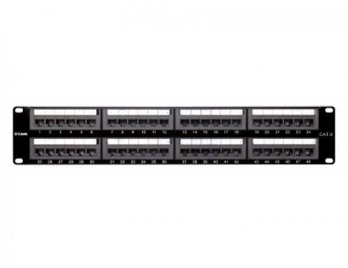 D-LINK 48 PORT CAT6-2U PATCH PANEL NPP-C61BLK481 Fully Loaded NPP-C61BLK481