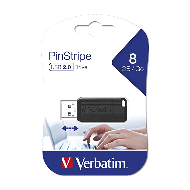 MICRO-CLÉ USB PINSTRIPE DE 8 GO NOIRE 49062