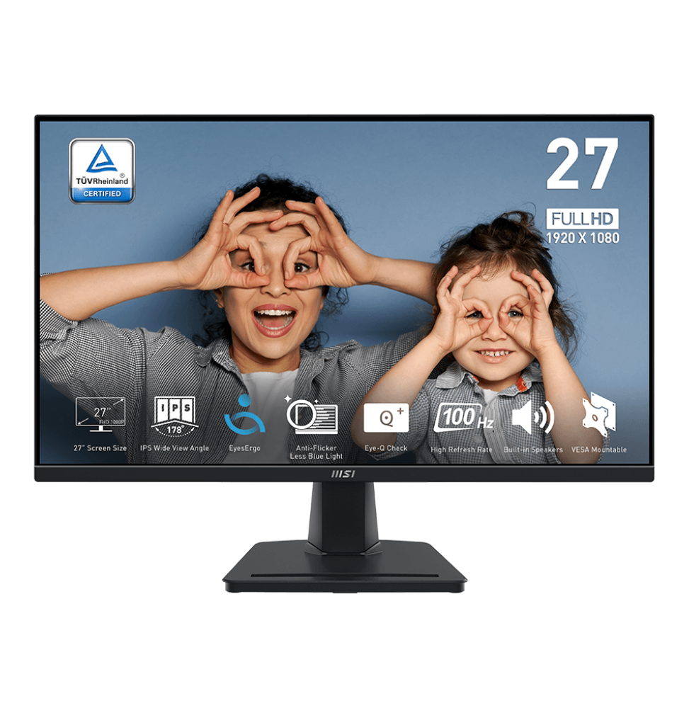 MONITEUR 27 POUCES MSI PRO MP275 100HZ 1MS FHD VGA, HDMI MSI_9S6-3PC3CM-002