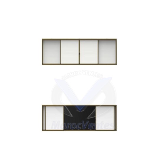 TABLEAU BLANC 4 VOLETS DONT 2 COULISSANTS EIB 4 SLIDING WHITE BOARD 400*130*10CM WITH FRAMES EIBW4M