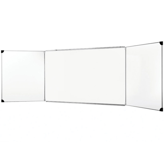 TABLEAU MAGNÉTIQUE BLANC 1.00M X 4.00M AVEC VOLETS LATÉRAUX RABATTABLES 1.00M X 4.00M