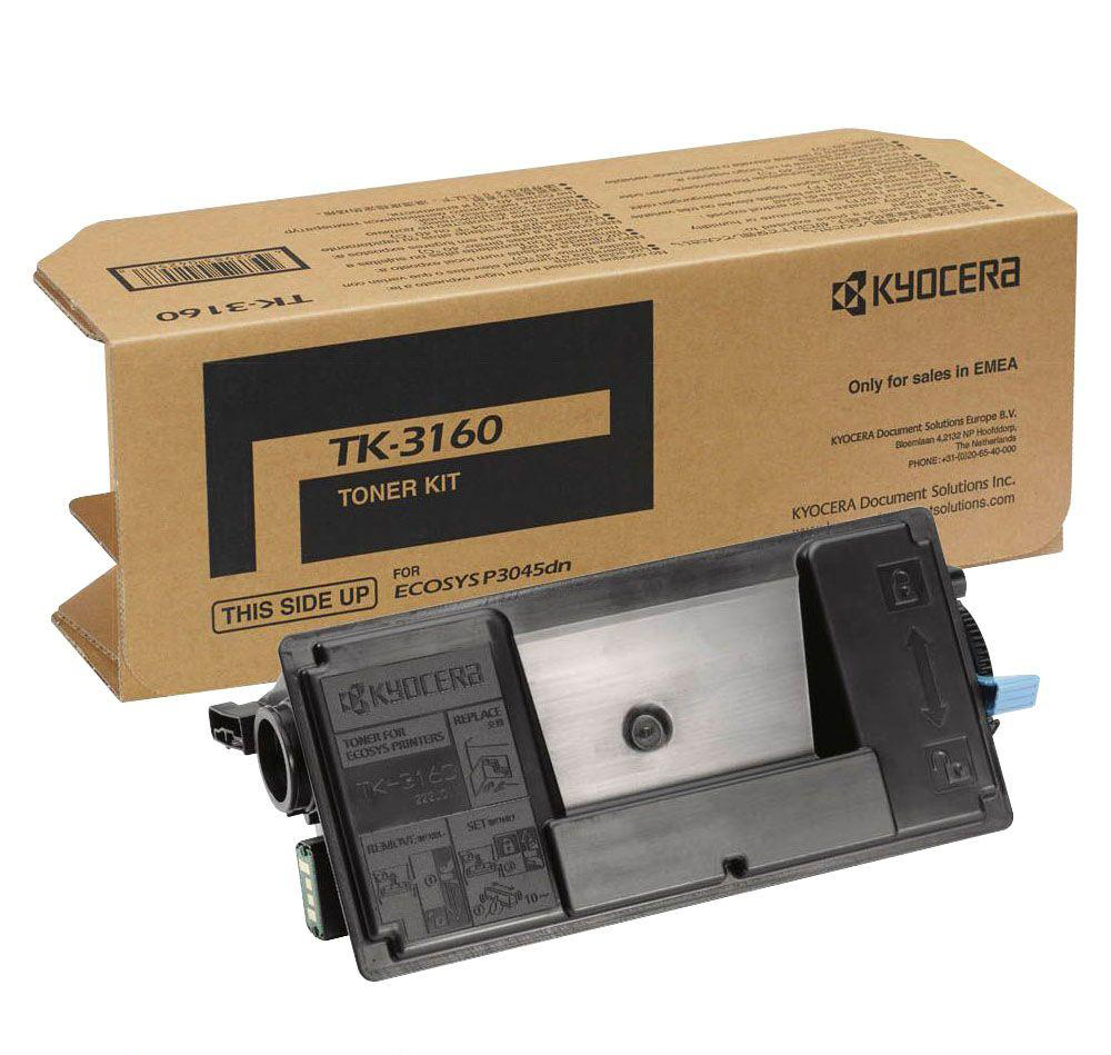 Toner original noir pour Imprimante Kyocera Ecosys P3145dn (TK-3160) TK-3160