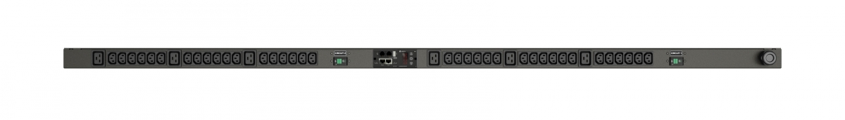 Geist Rack PDU, Monitored Unit Level EC, 32A, 230V, 7.3kW, Vertical, (36) IEC C13, (6) IEC C19, 3m power cord with 1P+N+E (IP44), Black Powder Coat. VP8853