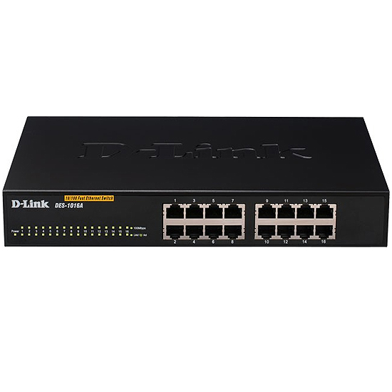 16 port 10/100Mbps unmanaged switch (plastic casing) EU power plug DES-1016A/E