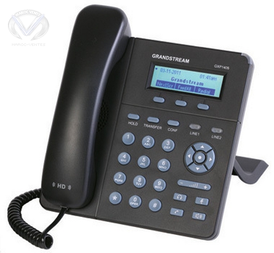 Téléphone IP professionnel à 2 lignes / 1 compte SIP avec PoE GXP1405