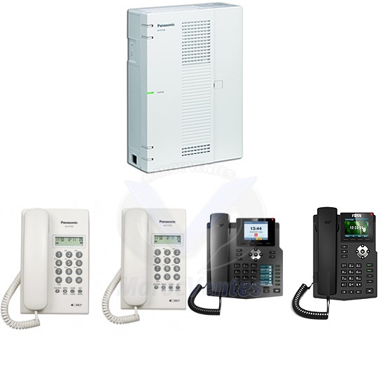 1 PBX Hbride + 2 Postes Analogique + 1 Poste Opérateur IP + 1 Poste IP Pack Hybride SOHO