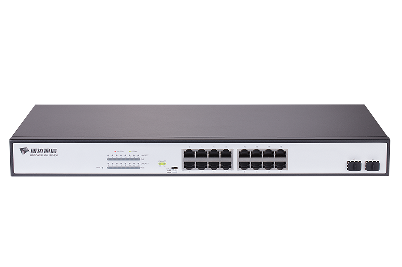 Switch 16 ports 10/100/1000 PoE+ Base‐T + 2 ports SFP Gigabit S1518‐16P‐330