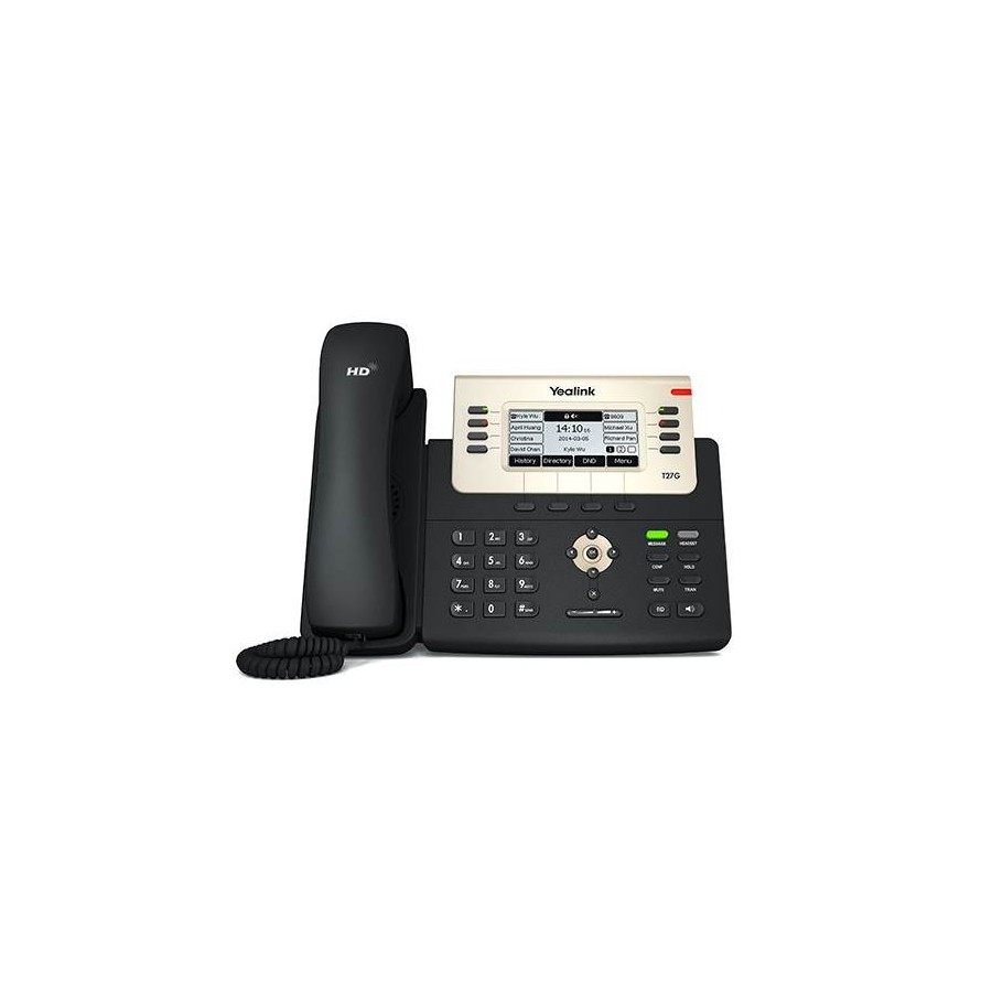 Téléphone 6 comptes SIP Gigabit PoE USB Ecran LCD 3,66" SIP-T27G