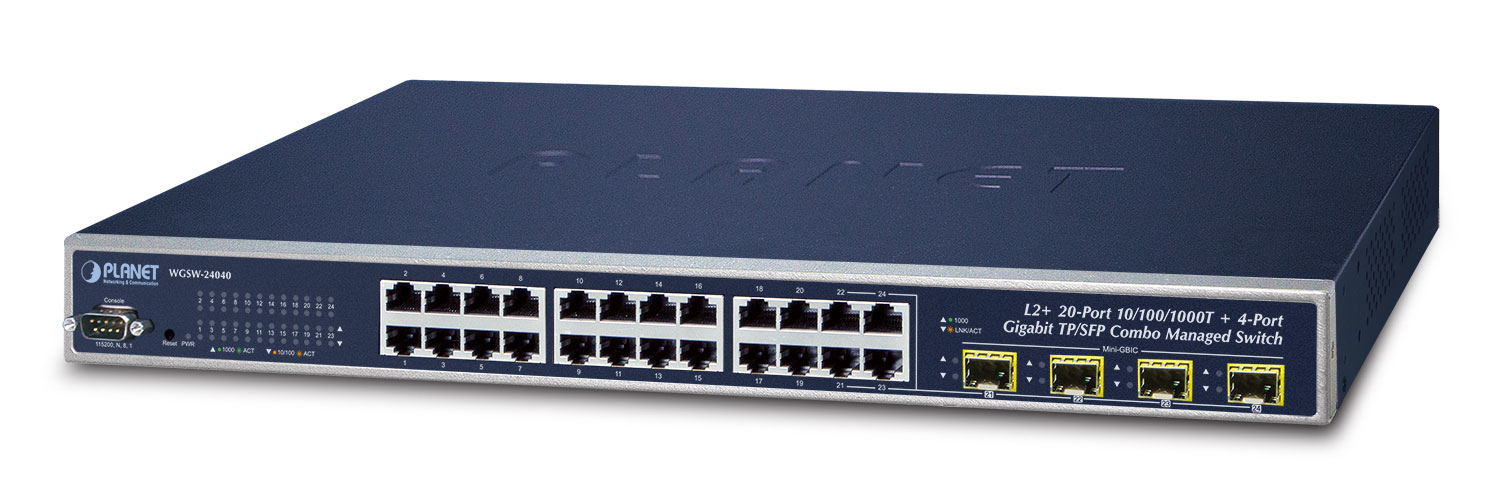 SWITCH PLANET MANAGED NIV2-20P GIGA+ 4 P GIGA OU 4P SFP WGSW-24040