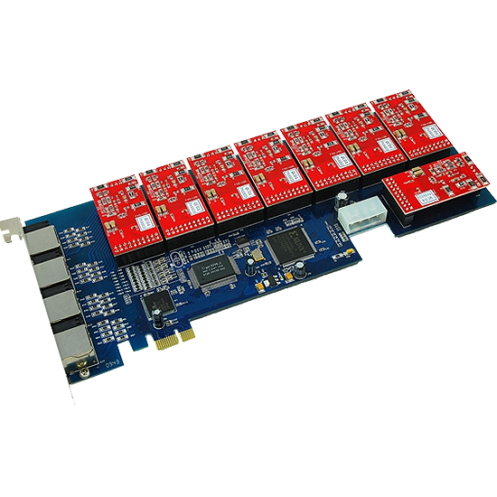 Card Asterisk support 8 analog lines with  PCI Express 1 ZA8E